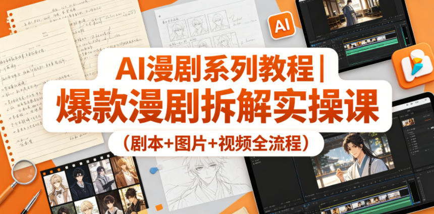 AI漫剧系列教程|爆款漫剧拆解实操课(剧本 图片 视频全流程)