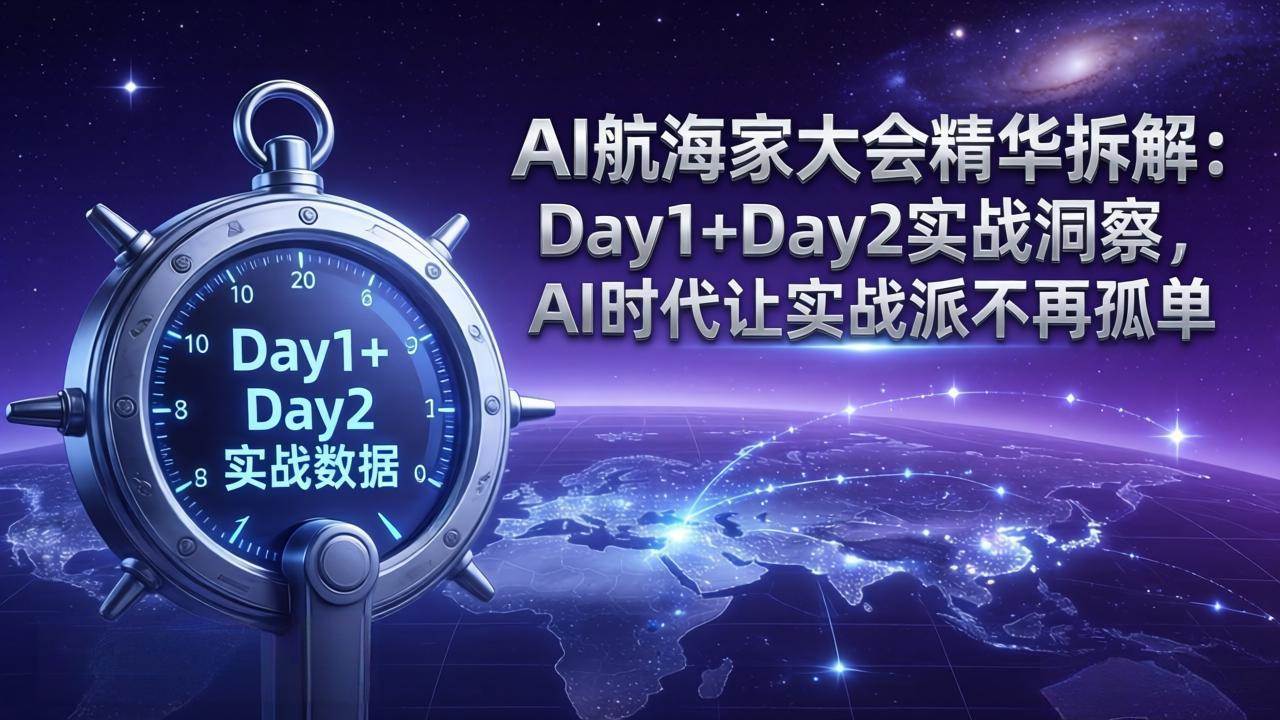 （17867期）AI航海家大会精华拆解：Day1 Day2实战洞察，AI时代让实战派不再孤单