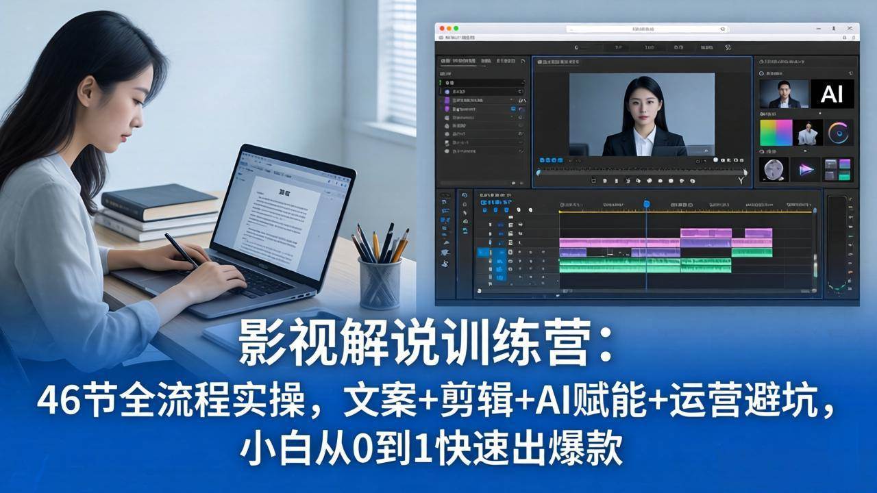 （18053期）影视解说特训营：46节全流程实操，文案 剪辑 AI赋能 运营避坑，小白从0到1快速出爆款