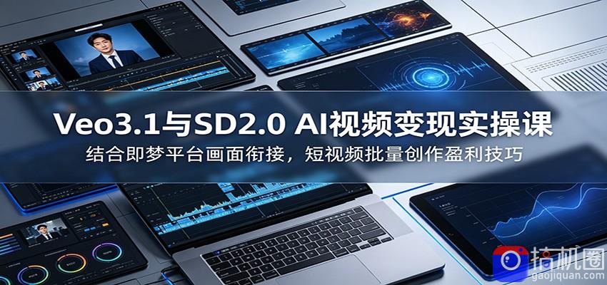 Veo3.1与SD2.0 AI视频变现实操课课：结合即梦平台画面衔接，短视频批量创作盈利技巧