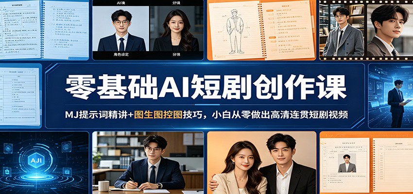 零基础AI短剧创作课：MJ提示词精讲 图生图控图技巧，小白从零做出高清连贯短剧视频