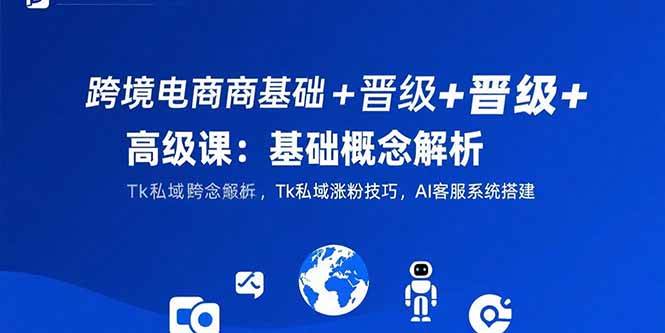 (15496期)跨境电商基础 晋级 高级课:基础概念解析,Tk私域涨粉技巧,AI客服系统搭建