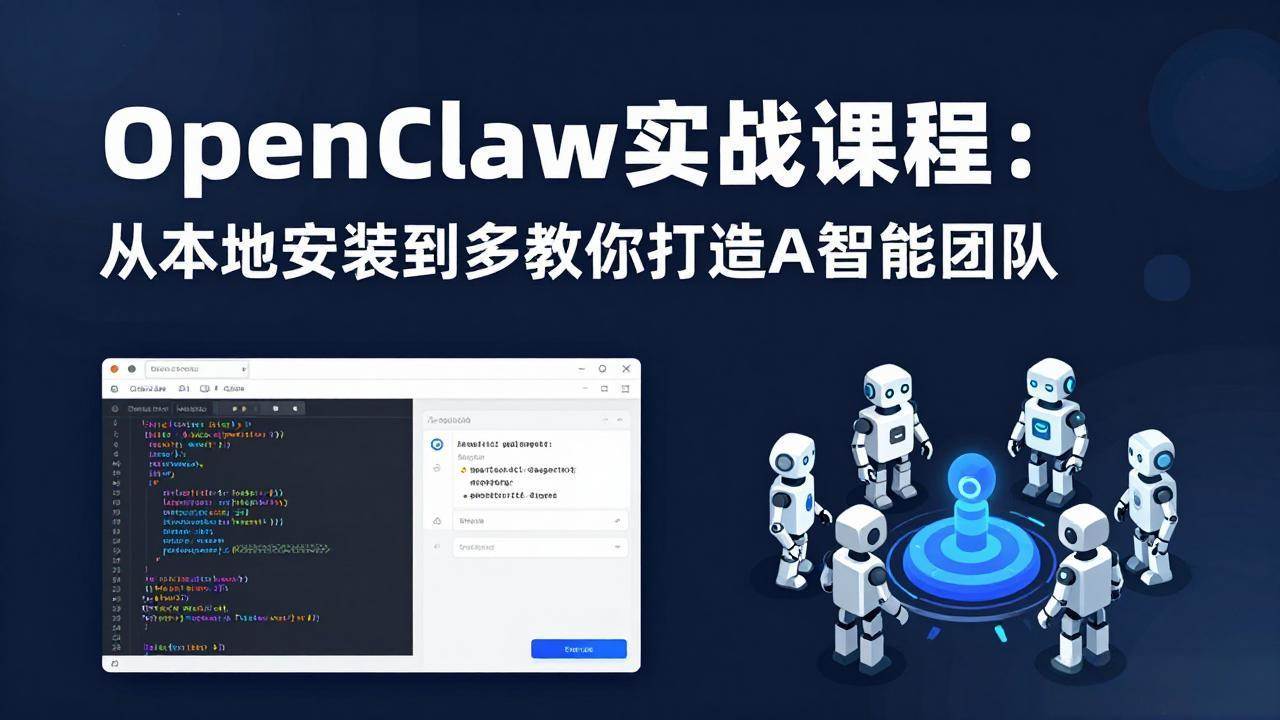 (17883期)OpenClaw实战课程:从本地安装到多Agent协同,手把手教你打造AI智能团队