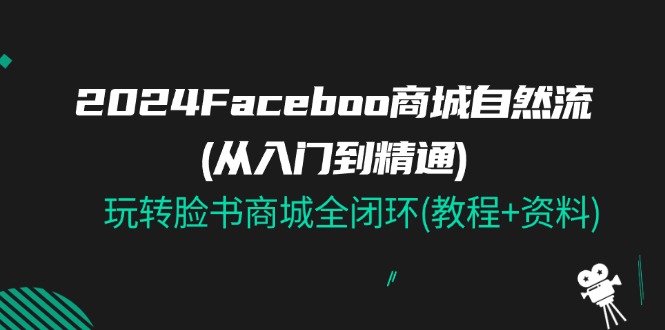 （11368期）2024Faceboo 商城自然流(从入门到精通)，玩转脸书商城全闭环(教程 资料)