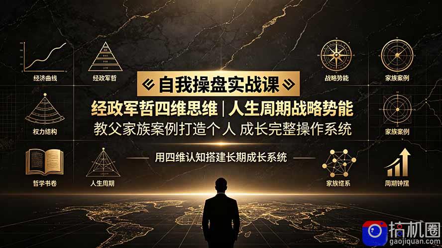 自我操盘实战课：经政军哲四维思维｜人生周期战略势能｜教父家族案例打造个人成长完整操作系统