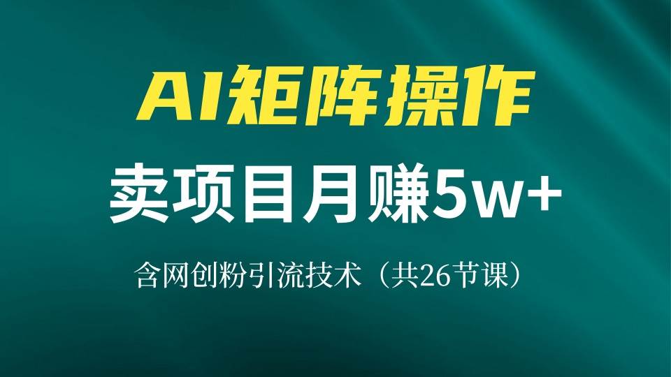 （13335期）网创IP打造课，借助AI卖项目月赚5万 ，含引流技术（共26节课）