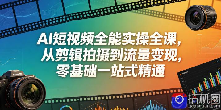 AI短视频全能实操全课，从剪辑拍摄到流量变现，零基础一站式精通