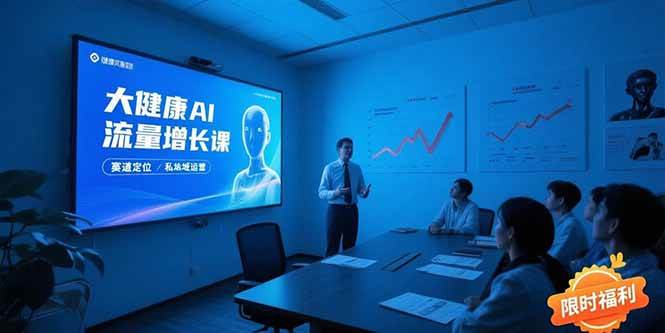 (15396期)大健康AI流量增长课,赛道定位方法论,AI数字人内容生产,私域转化运营…