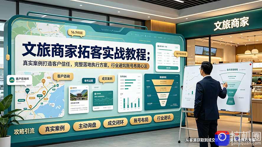 文旅商家拓客实战教程;真实案例打造客户信任,完整落地执行方案,行业避坑账号布局心法