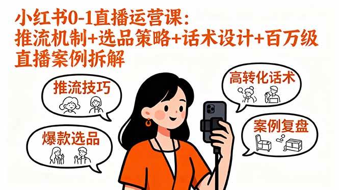 （16002期）小红书0-1直播运营课：推流机制 选品策略 话术设计 百万级直播案例拆解