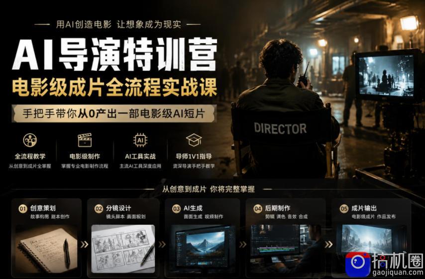 AI导演特训营,电影级成片全流程实战课,手把手带你从0产出一部电影级AI短片
