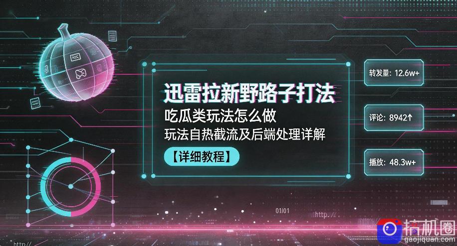 迅雷拉新野路子打法,吃瓜类玩法怎么做,玩法自热截流及后端处理详解