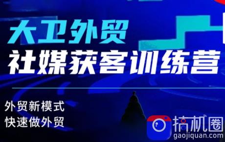 大卫老师·外贸社媒获客独家训练营(更新6月)