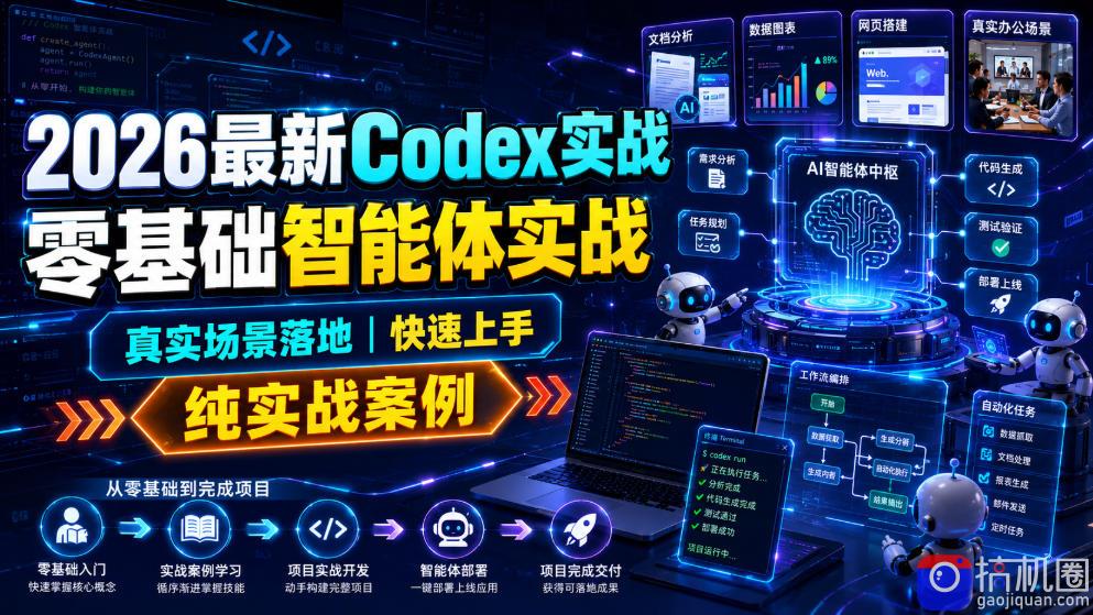 2026最新Codex实战零基础智能体实战，真实场景落地，快速上手，纯实战案例