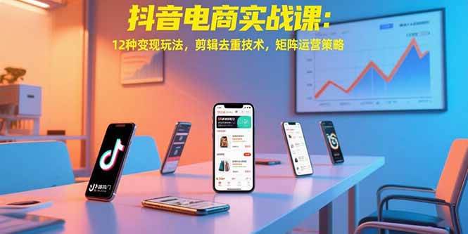 (15478期)抖音电商实战课:12种变现玩法,剪辑去重技术,矩阵运营策略