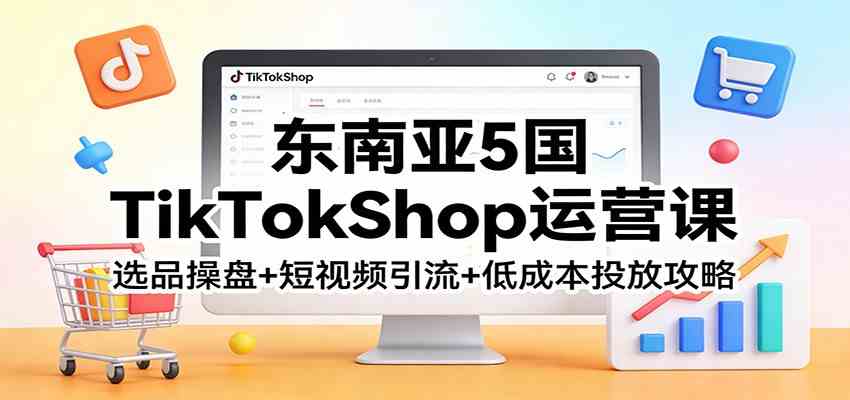 东南亚5国TikTokShop运营课：选品操盘 短视频引流 低成本投放攻略