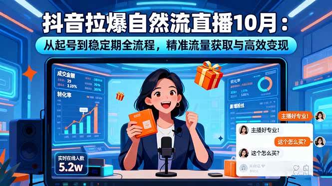 (16339期)抖音拉爆自然流直播10月:从起号到稳定期全流程,精准流量获取与高效变现