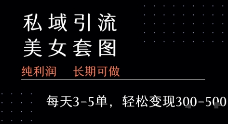 私域卖套图每天3-5单 每单利润99-2张 