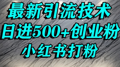 小红书精准引流创业粉,前辈求带孩子走投无路了,单人操作日引500 精准创业粉