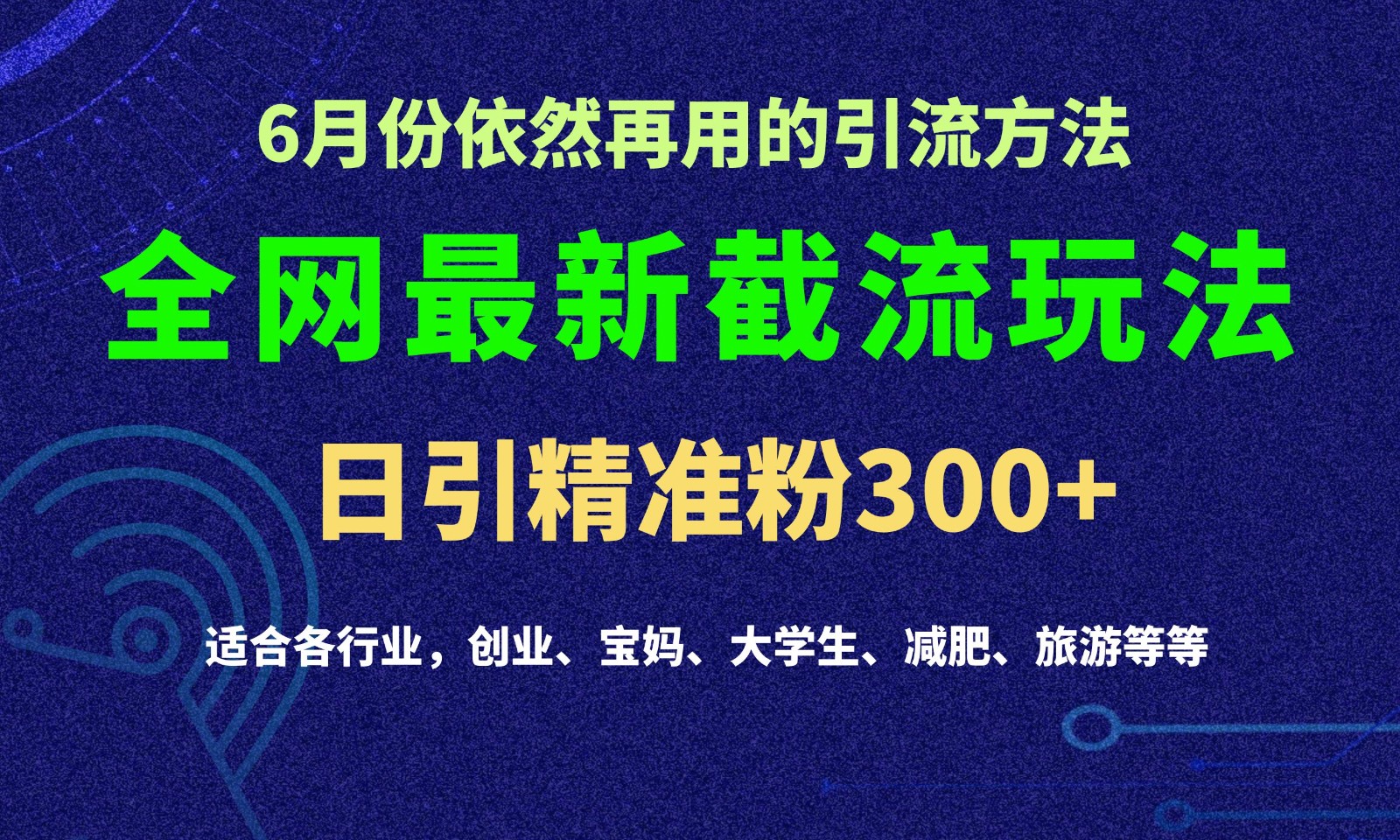 2024全网最新截留玩法，每日引流突破300 