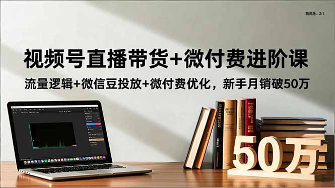 视频号直播带货 微付费进阶课：流量逻辑 微信豆投放 微付费优化，新手月销破50万
