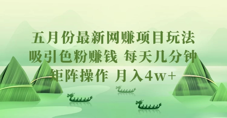 五月份最新网创项目玩法，吸引色粉赚钱，每天几分钟，矩阵做号，月入4万 
