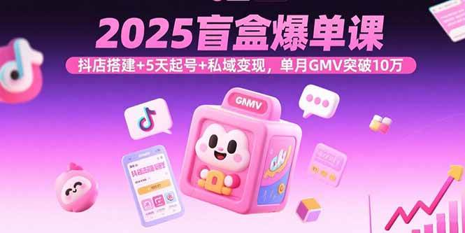 (15922期)2025盲盒爆单课,抖店搭建 5天起号 私域变现,单月GMV突破10万