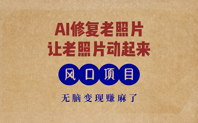 (13296期)最新风口项目,AI一键修复老照片,让老照片动起来,接单到手软,无脑变…