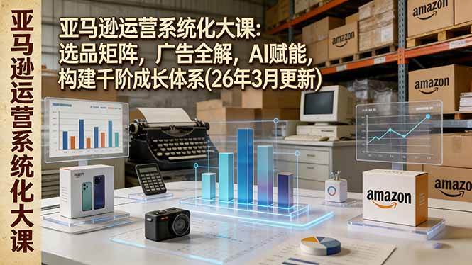 (17622期)亚马逊运营系统化大课:选品矩阵,广告全解,AI赋能,构建千阶成长体系(26年3月更新)