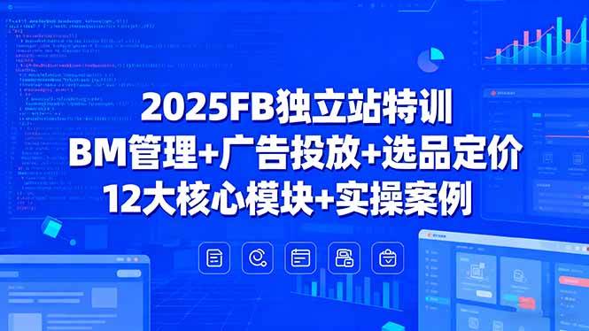 （15962期）2025FB独立站特训，BM管理 广告投放 选品定价，12大核心模块 实操案例
