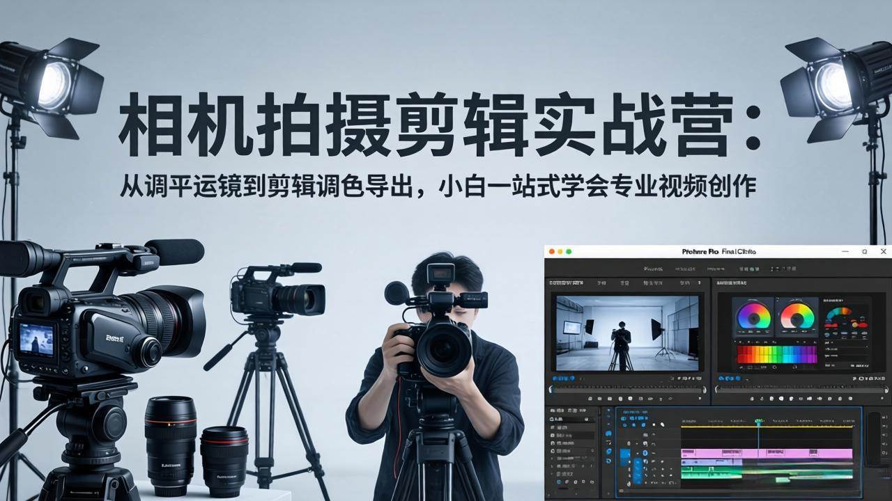 （18002期）相机拍摄剪辑实战营：从调平运镜到剪辑调色导出，小白一站式学会专业视频创作