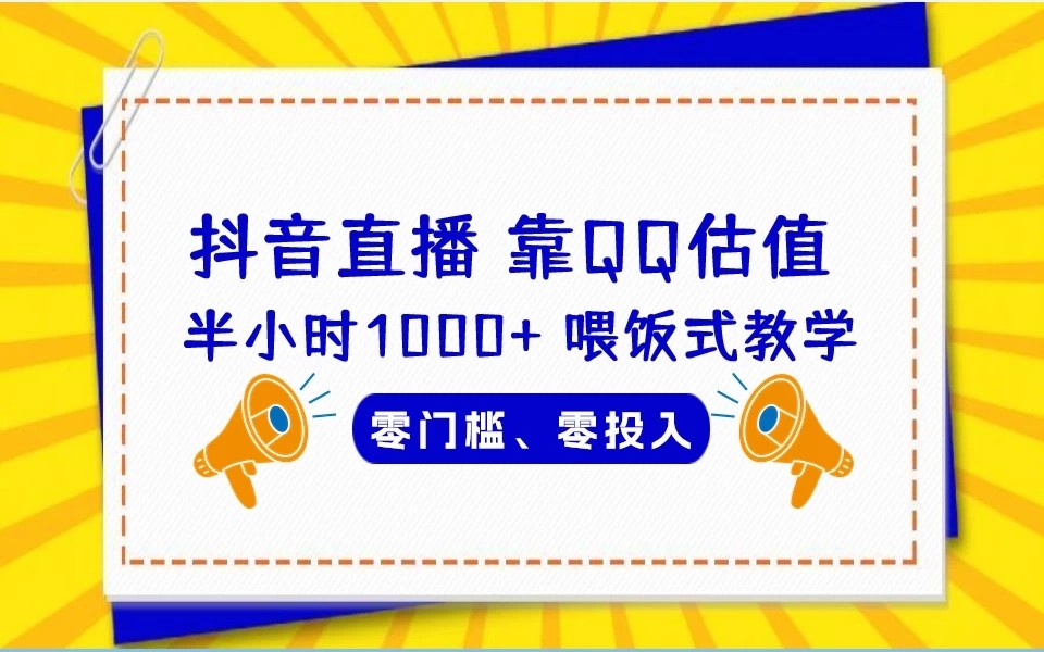 靠QQ估值 半小时1000 ，零门槛、零投入，喂饭式教学、小白首选！