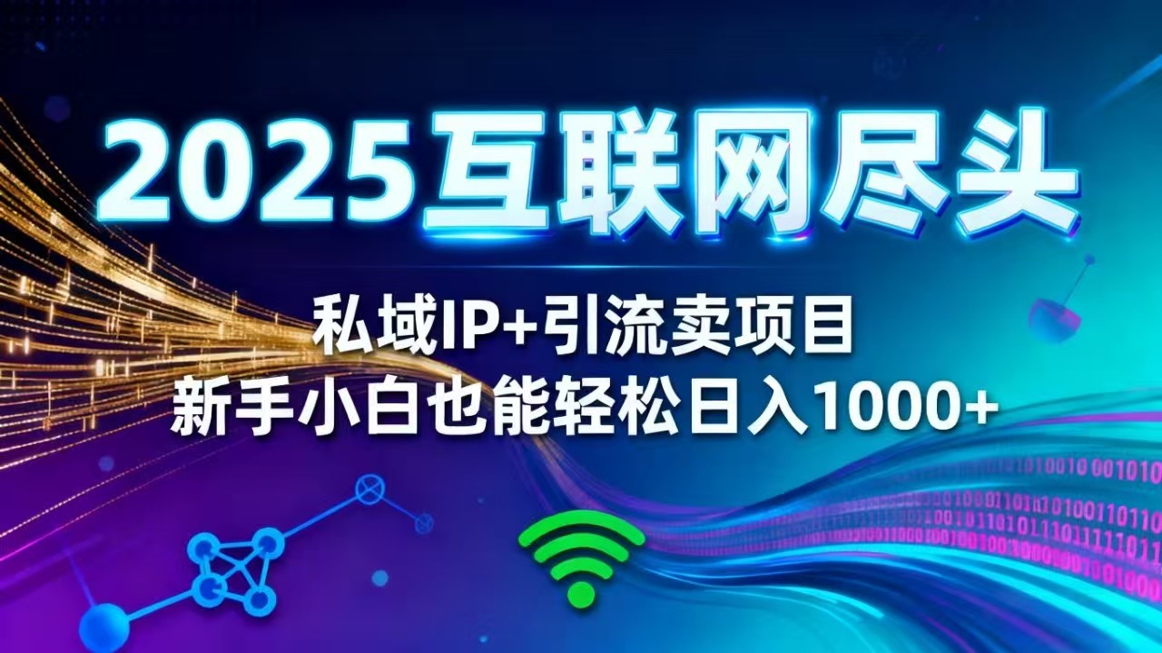 2025网创尽头王炸项目！私域 IP   精准引流，新手小白在家躺赚日入 1000 
