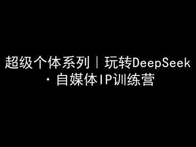 超级个体系列,玩转DeepSeek·自媒体IP训练营,deepseek教程