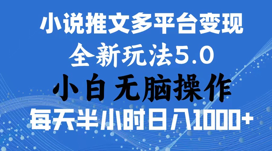 （11323期）2024年6月份一件分发加持小说推文暴力玩法 新手小白无脑操作日入1000  …