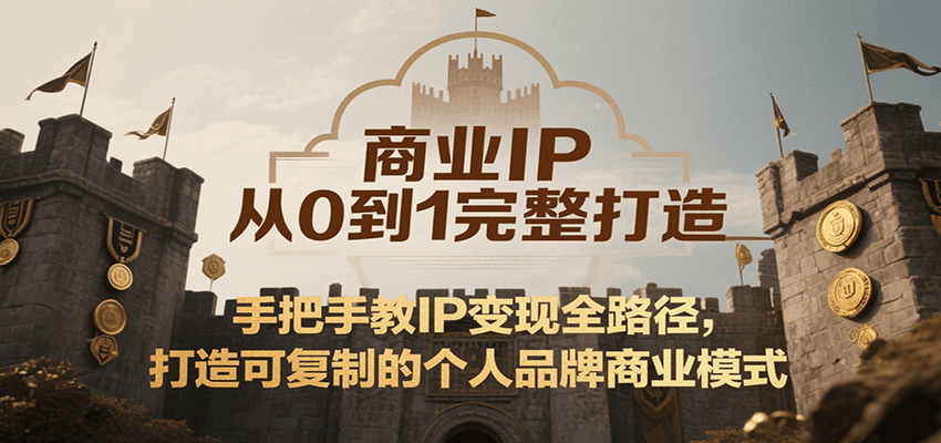 商业IP从0到1完整打造,手把手教IP变现全路径,打造可复制的个人品牌商业模式