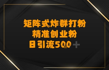 矩阵炸群打粉，日引流500 精准创业粉