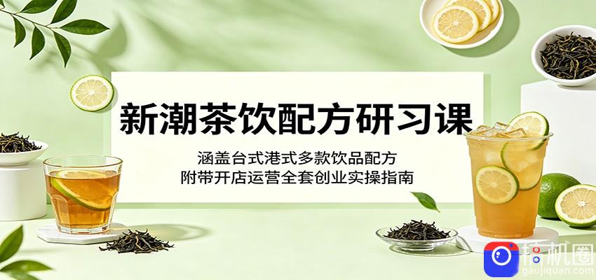 新潮茶饮配方研习课：涵盖台式港式多款饮品配方，附带开店运营全套创业实操指南
