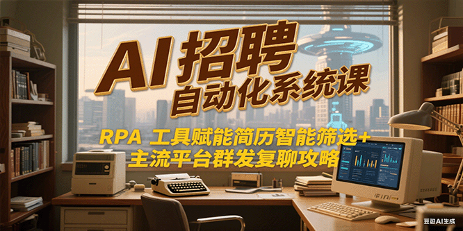 AI招聘自动化系统课，RPA工具赋能简历智能筛选 主流平台群发复聊全攻略
