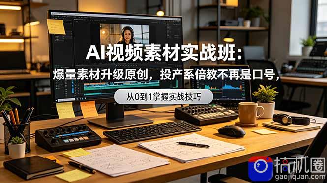 AI视频素材实战班：爆量素材升级原创，投产翻倍不再是口号，0-1系统教学实战落地