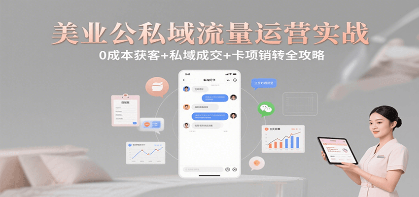 美业公私域流量运营实战:0成本获客 私域成交 卡项销转全攻略
