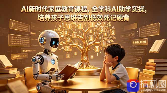 AI新时代家庭教育课程，全学科AI助学实操，培养孩子思维告别低效死记硬背