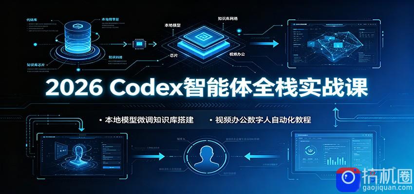 2026 Codex智能体全栈实战课：本地模型微调知识库搭建，视频办公数字人自动化教程