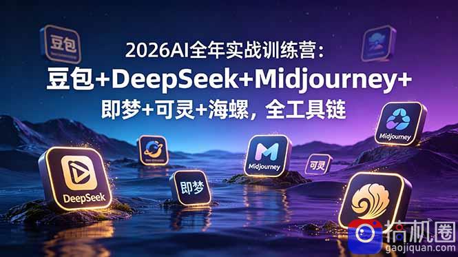 2026AI全年实战训练营：豆包 DeepSeek Midjourney 即梦 可灵 海螺，全工具链