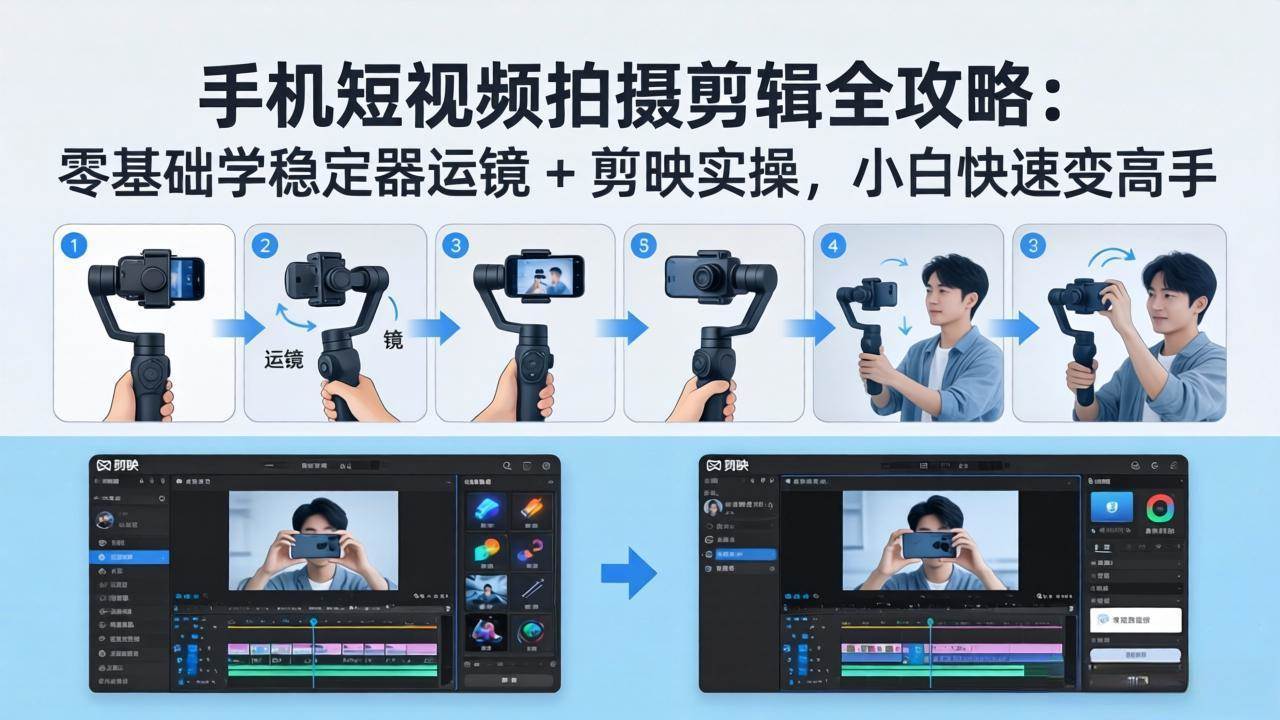 （18003期）手机短视频拍摄剪辑全攻略：零基础学稳定器运镜   剪映实操，小白快速变高手
