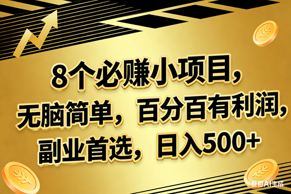 (17793期)10个必赚的小项目,百分百有利润,无脑简单,副业首选,日入300