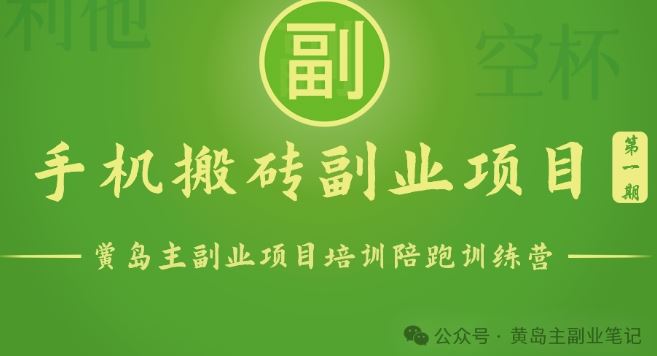 手机搬砖小副业项目训练营1.0，实测1小时收益50 ，一部手机轻松日入100 