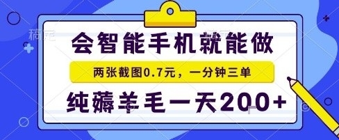 手机项目，二十秒一单，纯薅羊毛一天2张 做就有【揭秘】
