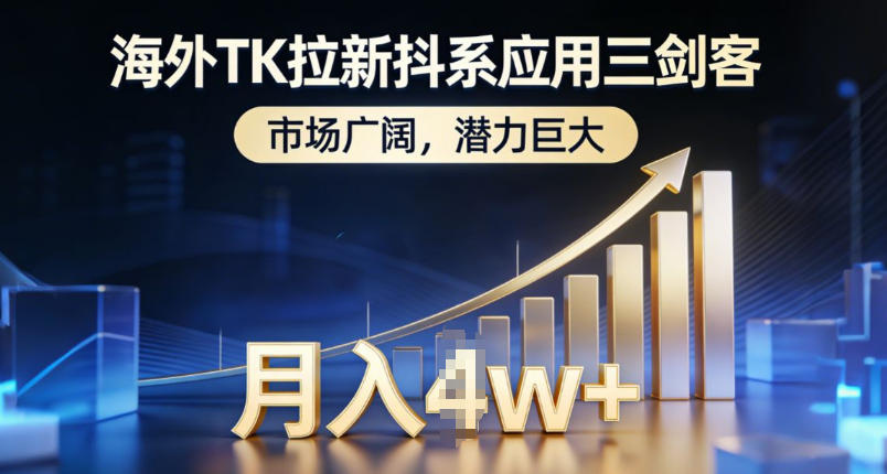 海外TK拉新抖系应用三剑客，市场广阔，潜力巨大，月入1w 