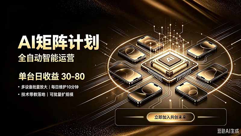 AI智能对话，矩阵规模化创业，全程技术扶持，长久稳定，日入800 